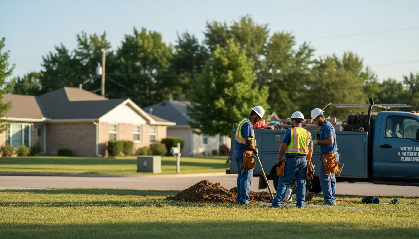 Residential water line and bathroom plumbing service in Mahaska, KS